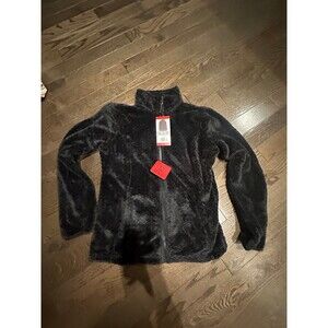 NWT Black Fuzzy Zip Up Jacket Size Medium